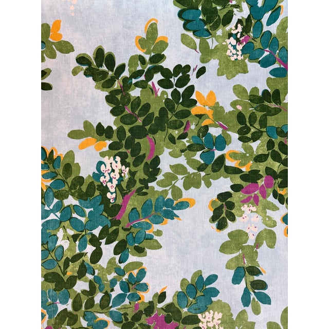 Traditional Thibaut F914334 Central Park Sky Blue Fabric 3 1/2 Yards Cotton Linen Blend For Sale - Image 3 of 5