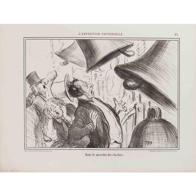 Beautiful lithograph with margins, realized by Daumier in 1855. It belongs to the Series "L'Exposition Universelle" Ref....