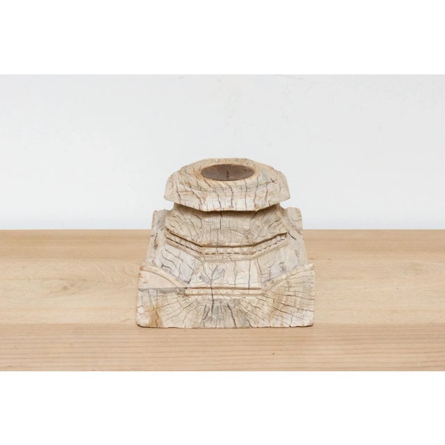French Kai Indo-French Wood Candle Holder For Sale - Image 3 of 7