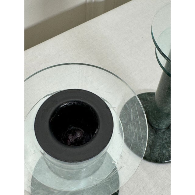 Mid Century Modern Atomic Marble and Lucite Candlesticks, a Pair For Sale In Houston - Image 6 of 9