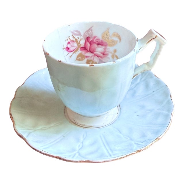 Vintage Aynsley English Bone China Demitasse Cup & Saucer, Circa 1940s For Sale