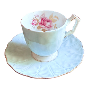 Vintage Aynsley English Bone China Demitasse Cup & Saucer, Circa 1940s