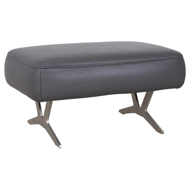 Gray Monroe Ottoman in Grey Leather from Koinor For Sale - Image 8 of 8