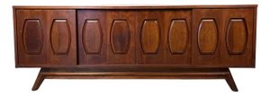 Mid 20th Century Walnut and Burl Credenza by Young Manufacturing