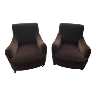 Brown Velvet George Smith Jule Chairs - a Pair For Sale