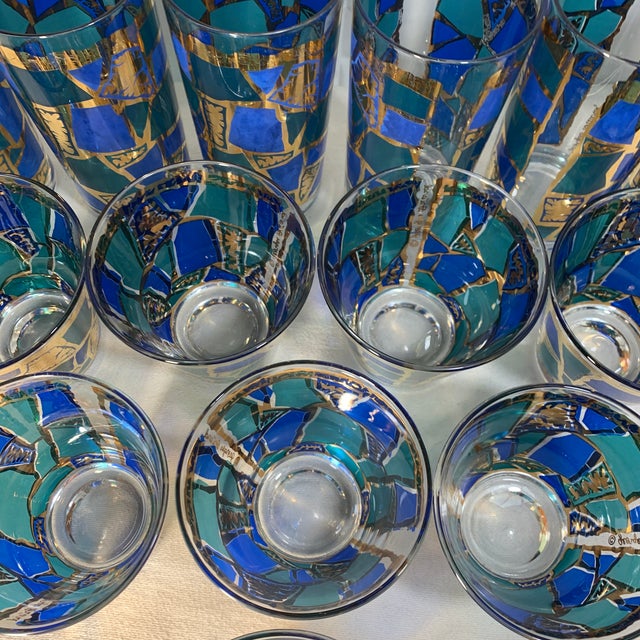 1960s Georges Briard "Europa" Pattern Barware, 14 Pieces For Sale - Image 10 of 11