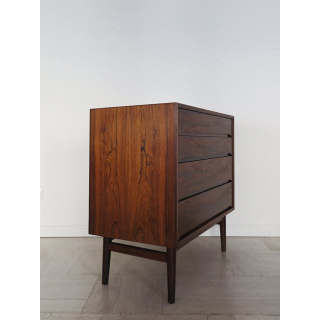 Mid-century Scandinavian Dark Wood Chest of Drawers, Denmark, 1960s, in Very Good conditions. Designed 1960 to 1969