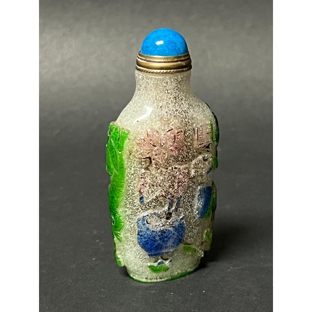 Late 20th Century Late 20th Century Chinese Art Peking Glass Overlay Snuff Bottle For Sale - Image 5 of 7