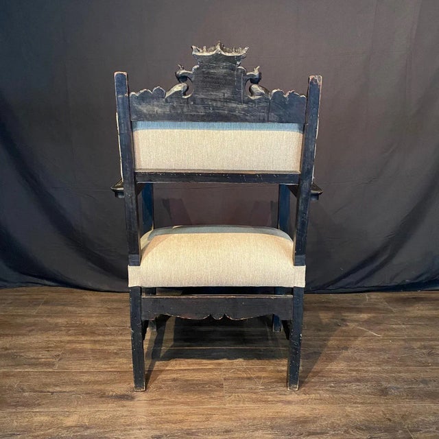 18th Century British Baroque or Renaissance Revival Armchairs -a Pair For Sale - Image 4 of 13