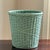 Mid-20th Century Vintage Green Wicker Wastepaper Basket For Sale - Image 15 of 17