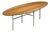 Oval Coffee Table in White Lacquered Forged Steel and Ash Top, Germany For Sale