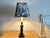 Vintage Black Marble Lamp With Toile Fabric Shade For Sale - Image 11 of 12