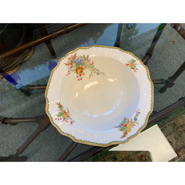 Dated from the 1950s. Staffordshire Myott brand veggie bowl. Made of soft pottery. In the "Devon" design.