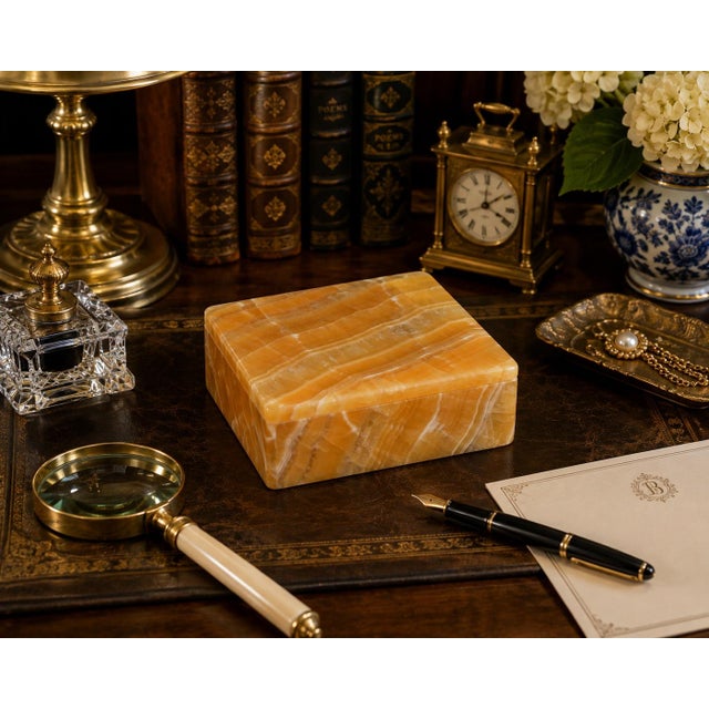 Huge Natural Honey Onyx 4" Box For Sale - Image 11 of 11