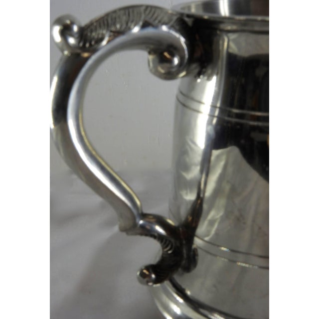 English Sheffield England Classic Engraved Pewter Tankard For Sale - Image 3 of 11