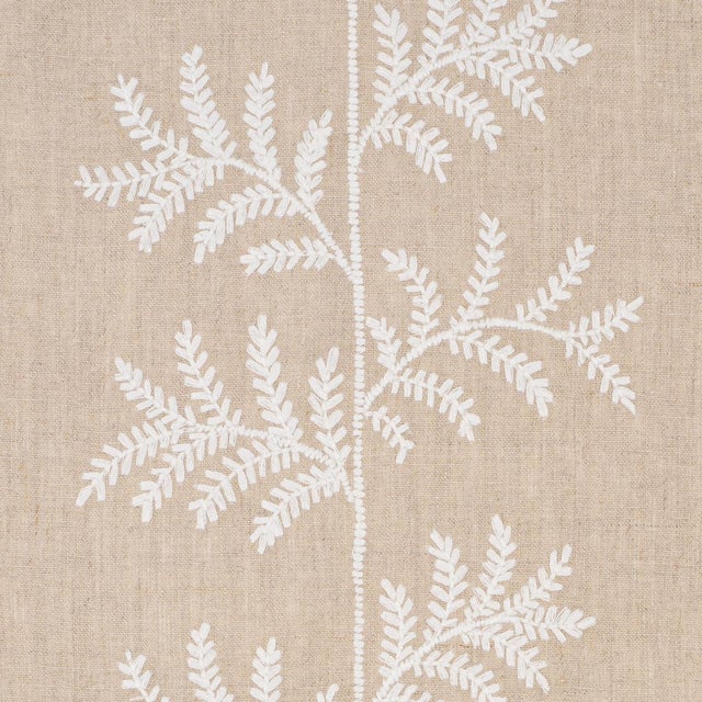 Contemporary SAMPLE - Schumacher Eloise Embroidery Wallpaper In Natural For Sale - Image 3 of 4