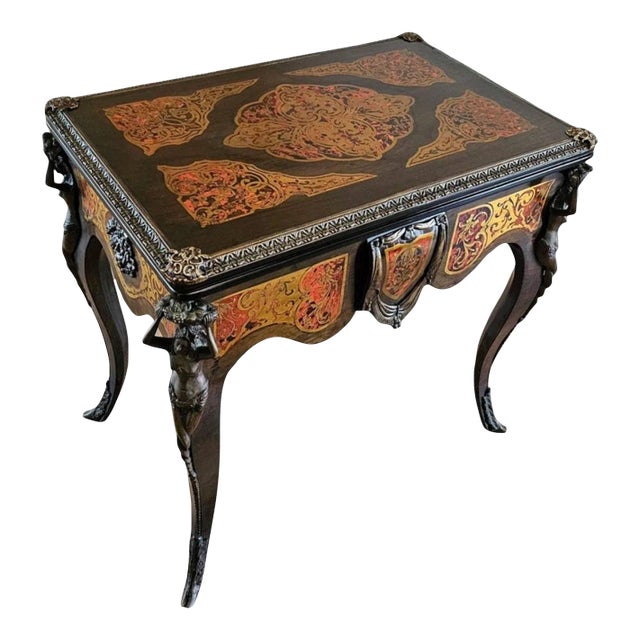 19th Century French Napoleon III Period Boulle Inlaid Flip-Top Game Table For Sale