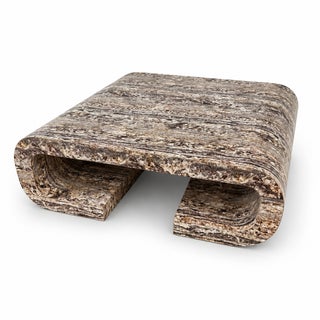 Postmodern Massive Laminate Waterfall Coffee Table For Sale
