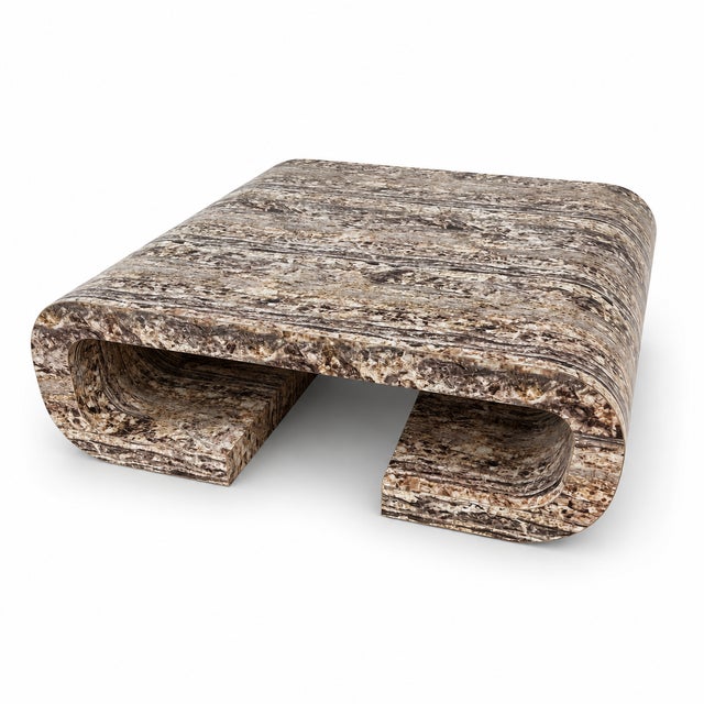 Postmodern Massive Laminate Waterfall Coffee Table For Sale