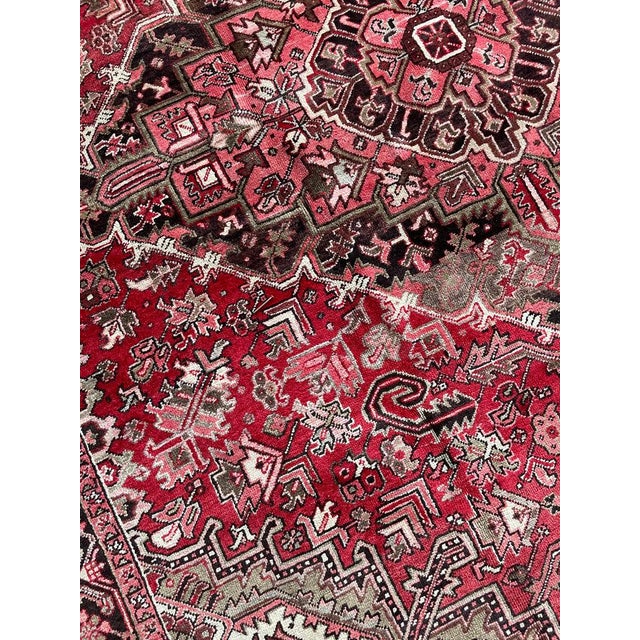 Plush Soft Wool Vintage Heriz Rug 9.3 x 11.4 For Sale In Milwaukee - Image 6 of 7