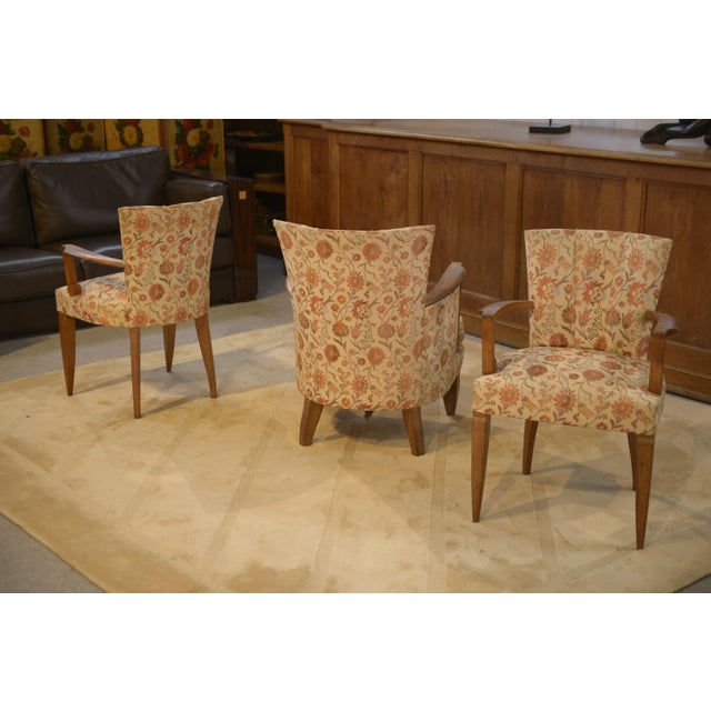 Bridge Armchairs by Jules Leleu, 1930s, Set of 3 For Sale - Image 10 of 17