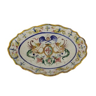 Oval Tray in Majolica For Sale