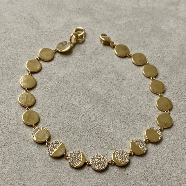 Syna Yellow Gold Cosmic Moon Phase Bracelet For Sale - Image 4 of 5