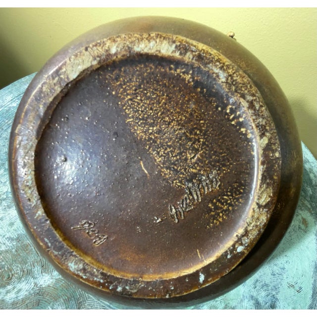 Vintage Hand Painted and Glazed Ceramic Artistic Jar For Sale - Image 9 of 12