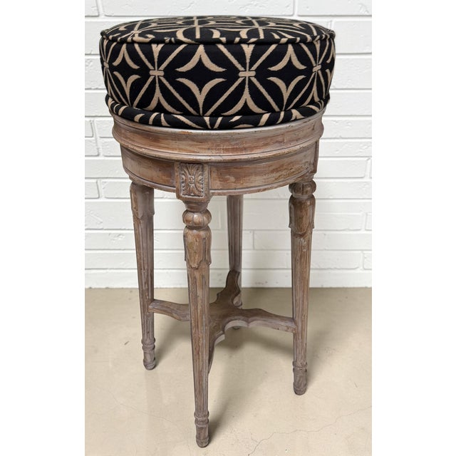 Maison Jansen Maison Jansen Louis XVI Style Swivel Barstool For Sale - Image 4 of 5