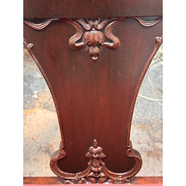 Red 19th Century Victorian Mahogany Settee For Sale - Image 8 of 12