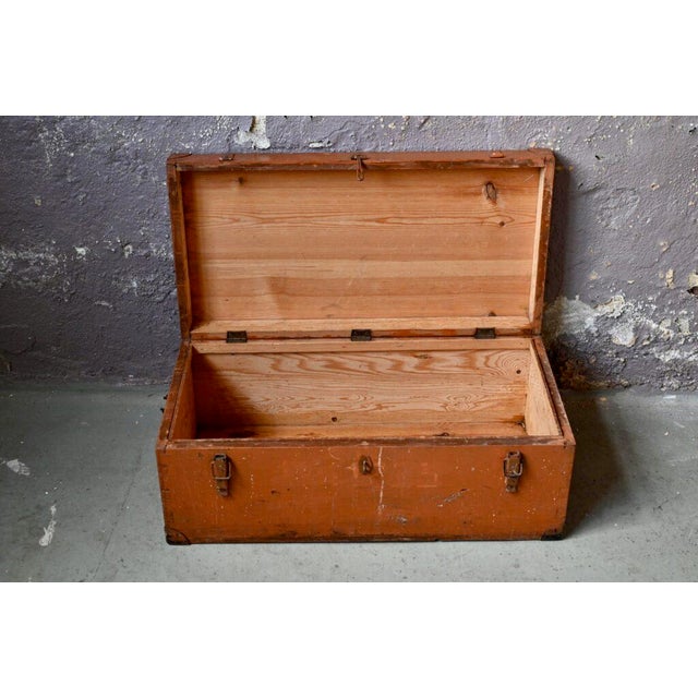 Large Industrial Patinated Orange Chest, 1940s For Sale - Image 4 of 14