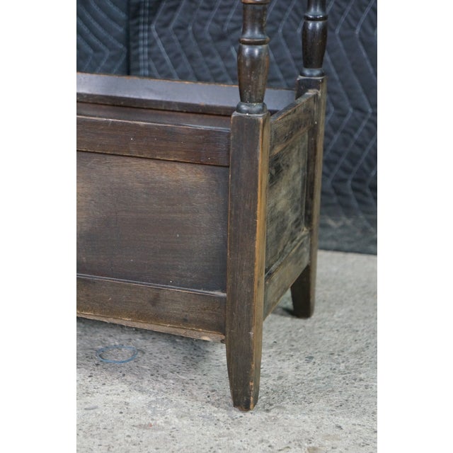 Wood Antique Victorian Revival Mahogany 6 Slot Umbrellas Cane Walking Stick Stand For Sale - Image 7 of 17