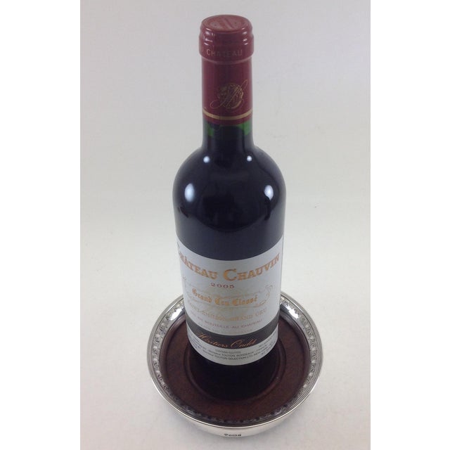 Metal 1988 Vintage Sterling Wine Coaster/Bottle Stand, Plain With Curved Sides For Sale - Image 7 of 11