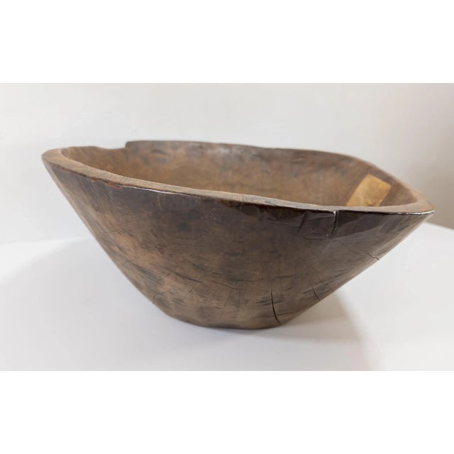 19th Century 19th Century or Earlier Rustic Carved Primitive Farmhouse Trencher Dough Bowl For Sale - Image 5 of 12