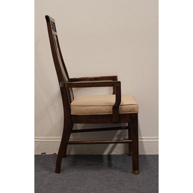 High End Walnut Asian Chinoiserie Dining Arm Chair For Sale In Kansas City - Image 6 of 9