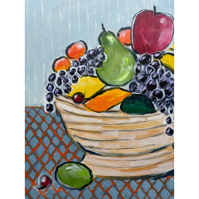 “Fruit Bowl” Original Contemporary Acrylic Still Life Painting by Linda McDonough For Sale - Image 4 of 12