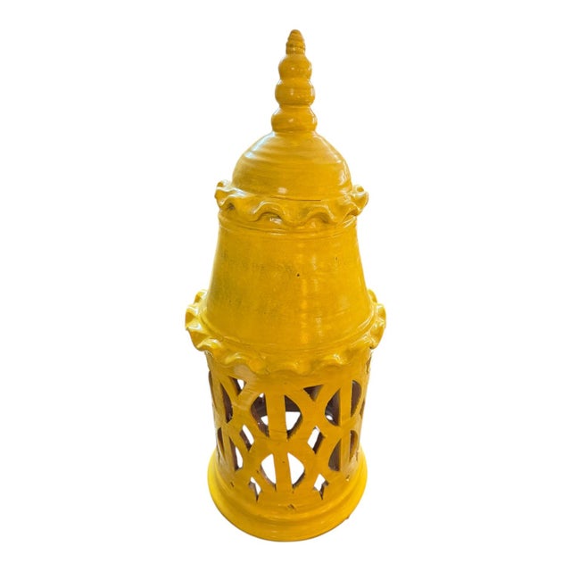 Large pottery, terracotta from southern Morocco, To be installed indoors or outdoors, Handcrafted, It is a fairy lantern...