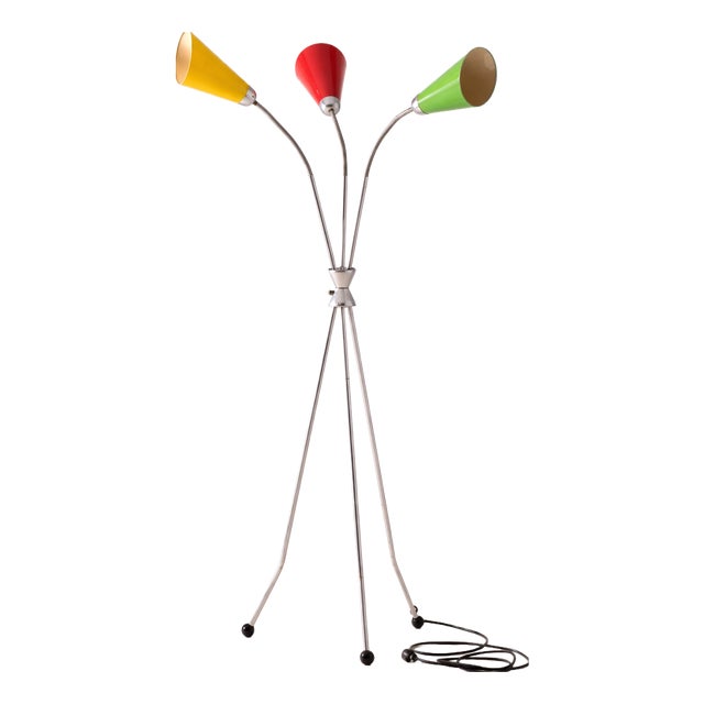 Three-Arm Floor Lam from Lidokov, Czechoslovakia, 1960s For Sale