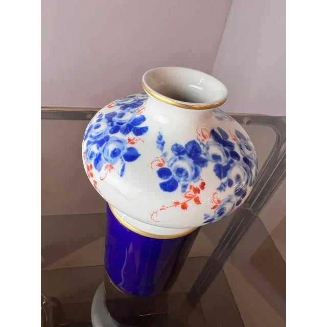 Vase in Blue and White Porcelain from Unterweissbach For Sale - Image 5 of 9