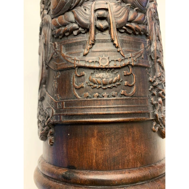 Finely Carved Chinese Brush Holder Pot For Sale - Image 12 of 16