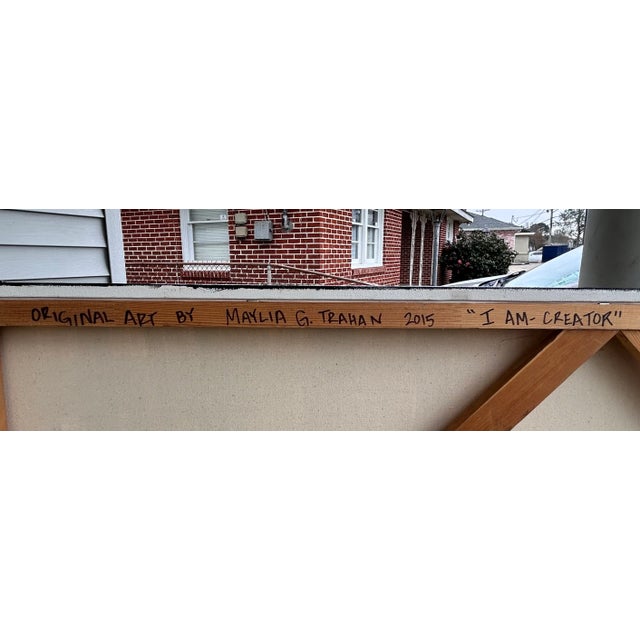 Textile Maylia G. Trahan - “I Am- Creator” Contemporary Style Framed Acrylic Painting on Canvas (Louisiana) (2015) For Sale - Image 7 of 15