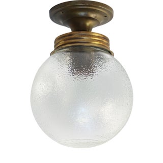 British Clear Frosted Glass Ceiling Lamp For Sale