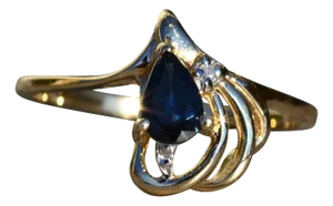The Saulsbury: Ladies 14K Gold Sapphire and Diamond Cocktail Ring