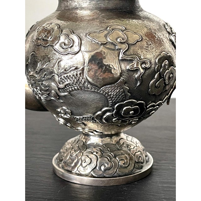 Early 20th Century Chinese Export Silver Tea or Coffee Service by ZeeSung - 3 pcs For Sale In Atlanta - Image 6 of 18