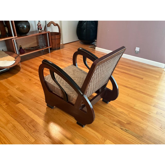 Early 20th Century Early 20th Century Imported Rare Teak Art Deco Teardrop Loveseat & Chair For Sale - Image 5 of 18