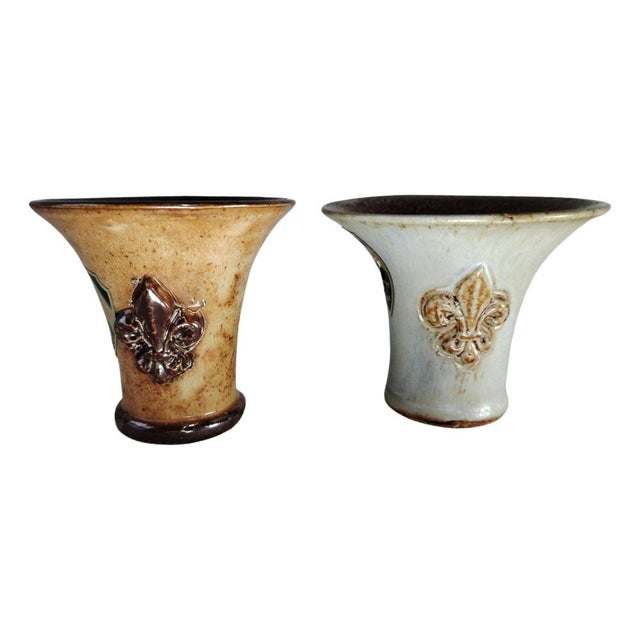 Art Deco Ceramics with Fleur-De-Lis Relief by Roger Guérin, 1920s, Set of 2 For Sale - Image 9 of 9