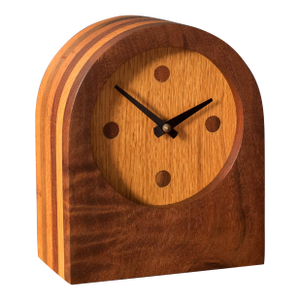 Vintage Solid Walnut and Oak Studio Craft Table Clock