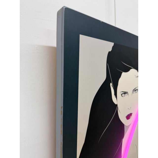 Lights Patrick Nagel Pop Art Print With Pink Neon Accent for Mirage Editions, 1981 For Sale - Image 7 of 17