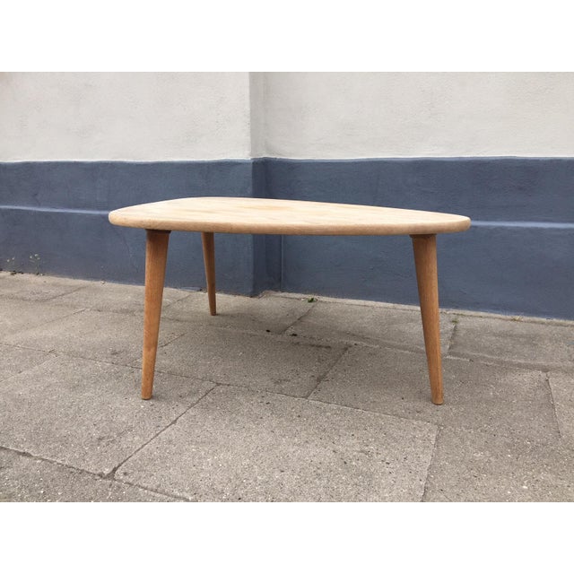Brown Mid-Century Triangular Solid Oak Coffee Table, 1960s For Sale - Image 8 of 9