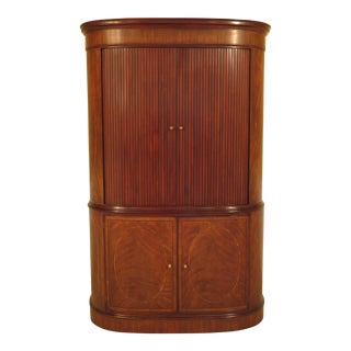 Henkel Harris Mahogany Armoire With Tambour Doors For Sale